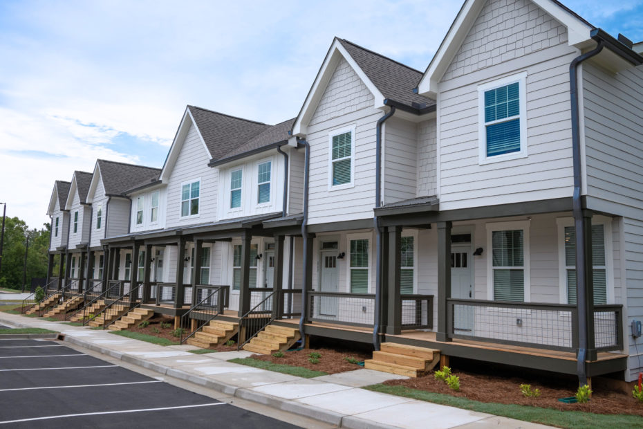 The Finley 3-bedroom townhome floor plan at Puritan Mill in Athens, GA, featuring 3.5 baths and 1,568 sq. ft.